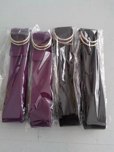 Quality purple colour yoga straps with metal buckle wholesale