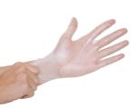 Non Sterile Disposable Vinyl Gloves Blue / Clear Color 4.0 - 5.5g Weight