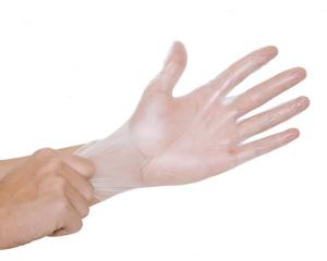 Quality Non Sterile Disposable Vinyl Gloves Blue / Clear Color 4.0 - 5.5g Weight wholesale
