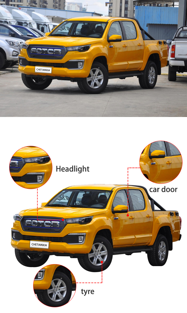 4x4 Used Midsize Electric Pickup Trucks New Energy Vehicle Foton