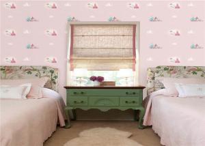 Quality Romantic Pink Modern Kids Bedroom Wallpaper Non Pasted Eco Friendly wholesale