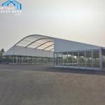 Transparent Window Arcum Tent Arched Roof with Solid Sidewalls