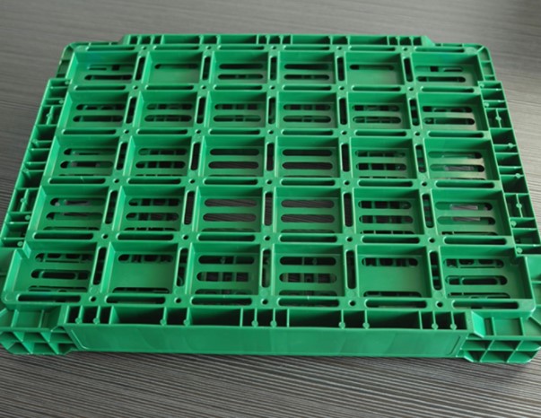 Mesh Style 400x300x140mm Plastic Crates for Fruits and Vegetables Orange Eco-friendly