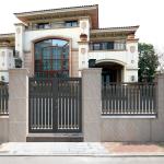 Black Villa School Automatic Cantilever Aluminium Swing Gates Safety Protection