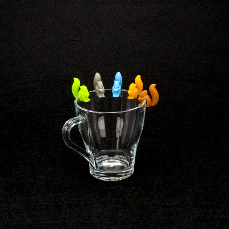 2018 hot sale cup decoration accessories winecharm silicone tea bag holder snail shape Identifiers wine glass cup markers charms