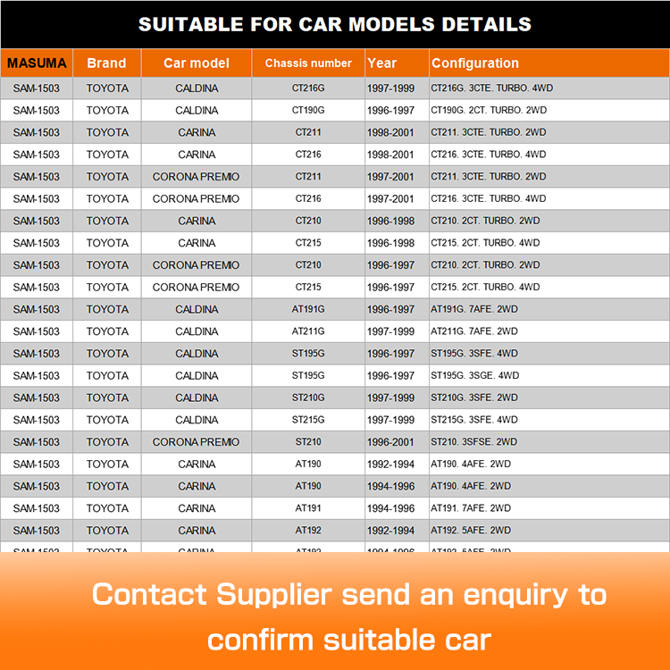 MASUMA NO. SAM-1503 American Auto Shock Absorber Support Mounting for TOYOTA CALDINA