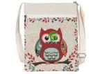 Female Storage Owl Shoulder Bag Ethnic Style Double Zipper Diagonal Package