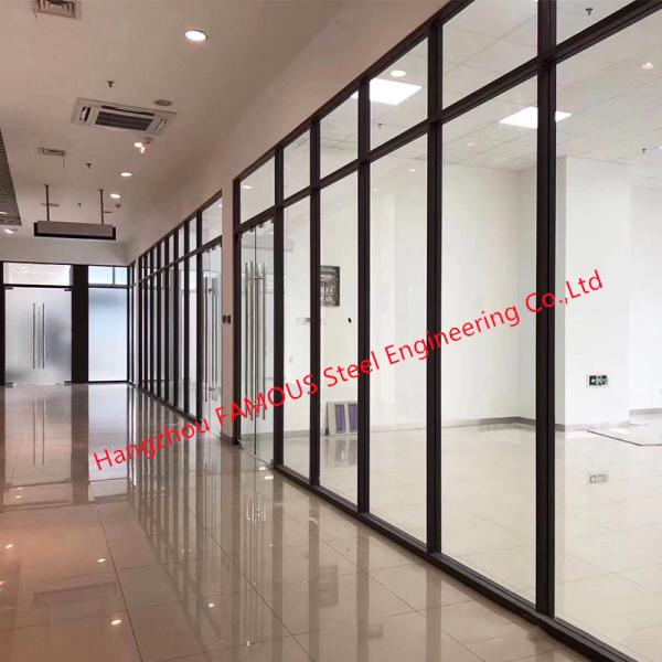 Cheap OEM Demountable Aluminum Frame Double Glass Partition Soundproof for sale
