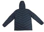 High Shine Mens Hooded Padded Jacket Sports Long Padded Navy Coat Thin