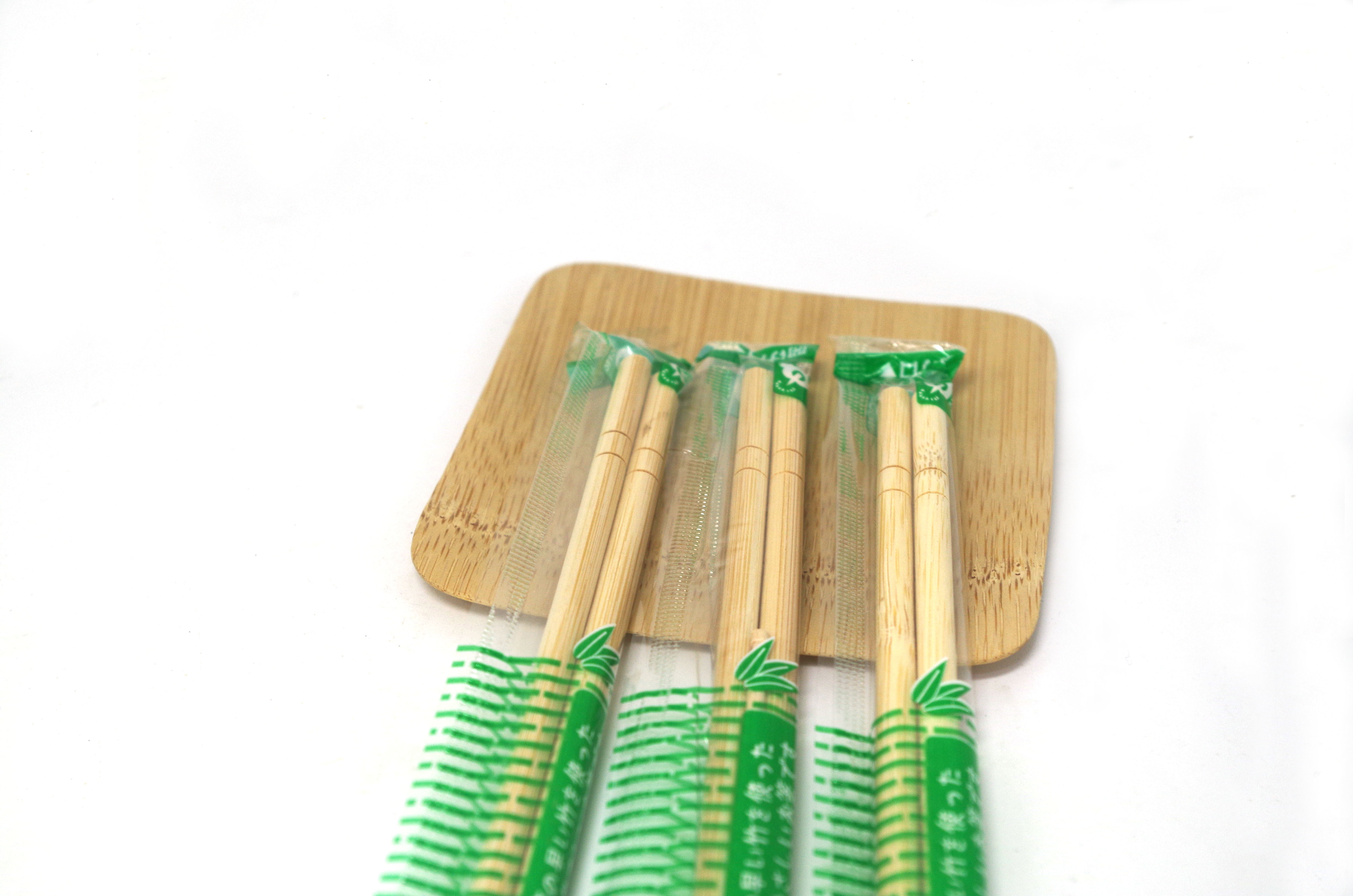 Individual Packed Disposable Bamboo Chopsticks with Toothpick in Plastic Bags