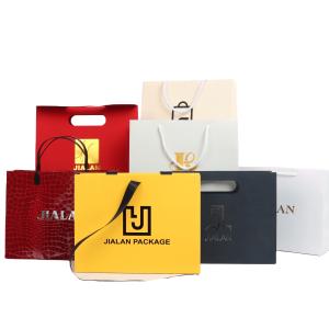Quality Jewelry Gift Paper Shopping Bag with Custom Logo and Hand Length Handle Luxury Design wholesale