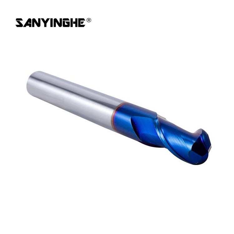 Ball Nose Solid Carbide End Mills HRC65 Nano Coating 2 Flutes CNC Engraving Cutter