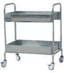 SS Dressing Trolley Lab Fittings 4 Wheel Hospital Stainless Steel Trolley