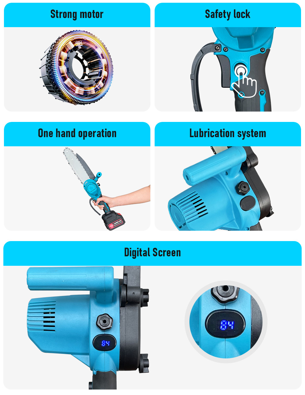 800w Handheld Mini Chainsaw Portable Brushless Motor Electric Power Professional High Speed