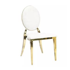 Quality Casual White Metal Wedding Chair Gold Plated Aging Resistance wholesale