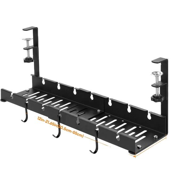 390x160x125mm Under Desk Retractable Cable Management Tray for Living Room DIY