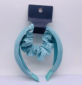 Quality Practical Girls Blue Velvet Scrunchie , Lightweight Wide Velvet Headband wholesale