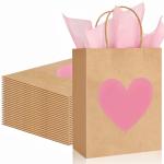 Gravure Printing Personalized Kraft Paper Bag for Valentine's Day Retail Gift