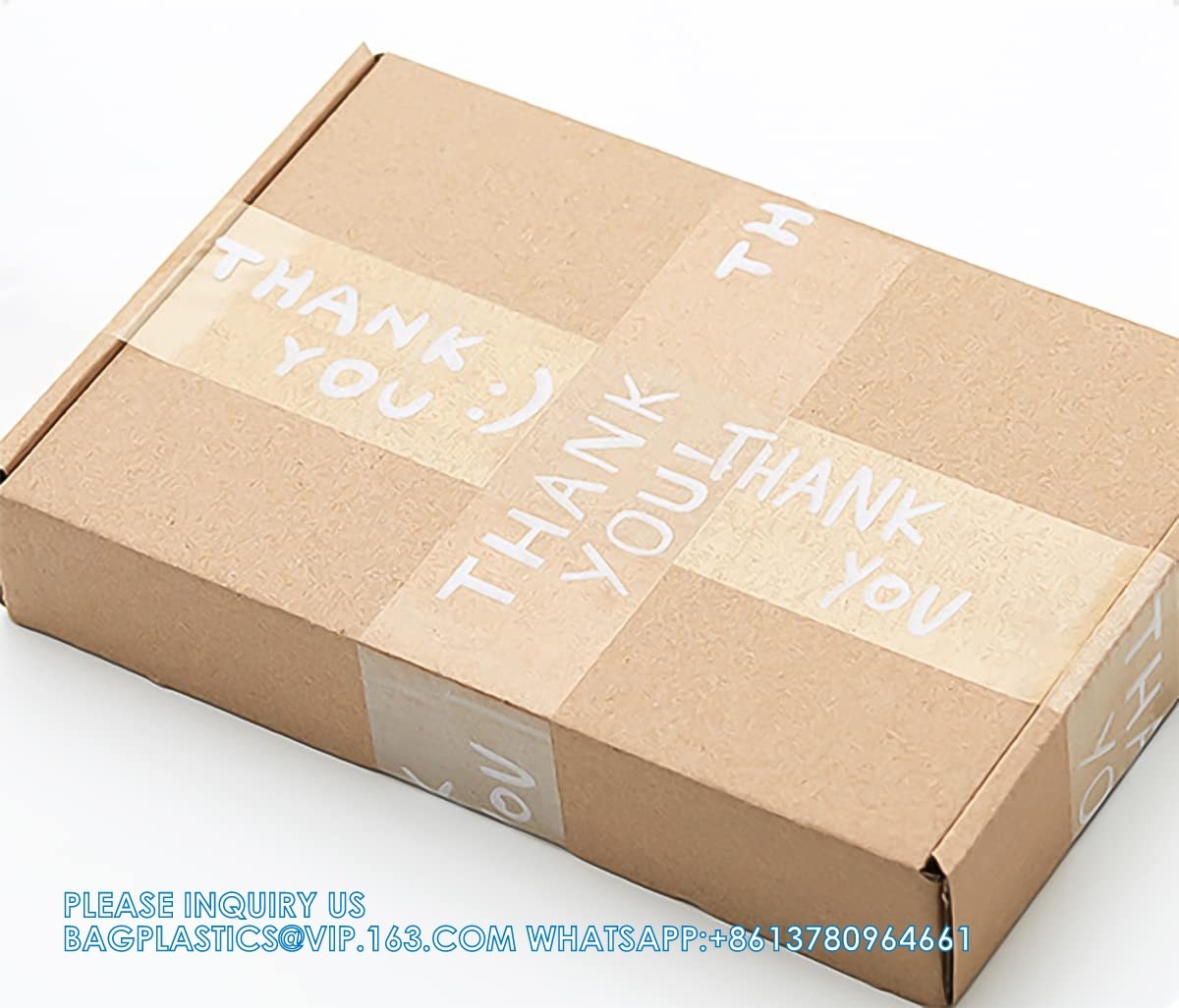 Personalized Packing Tape Clear Transparent Custom Monochrome Logo Words Packaging Shipping Tape For Small Business