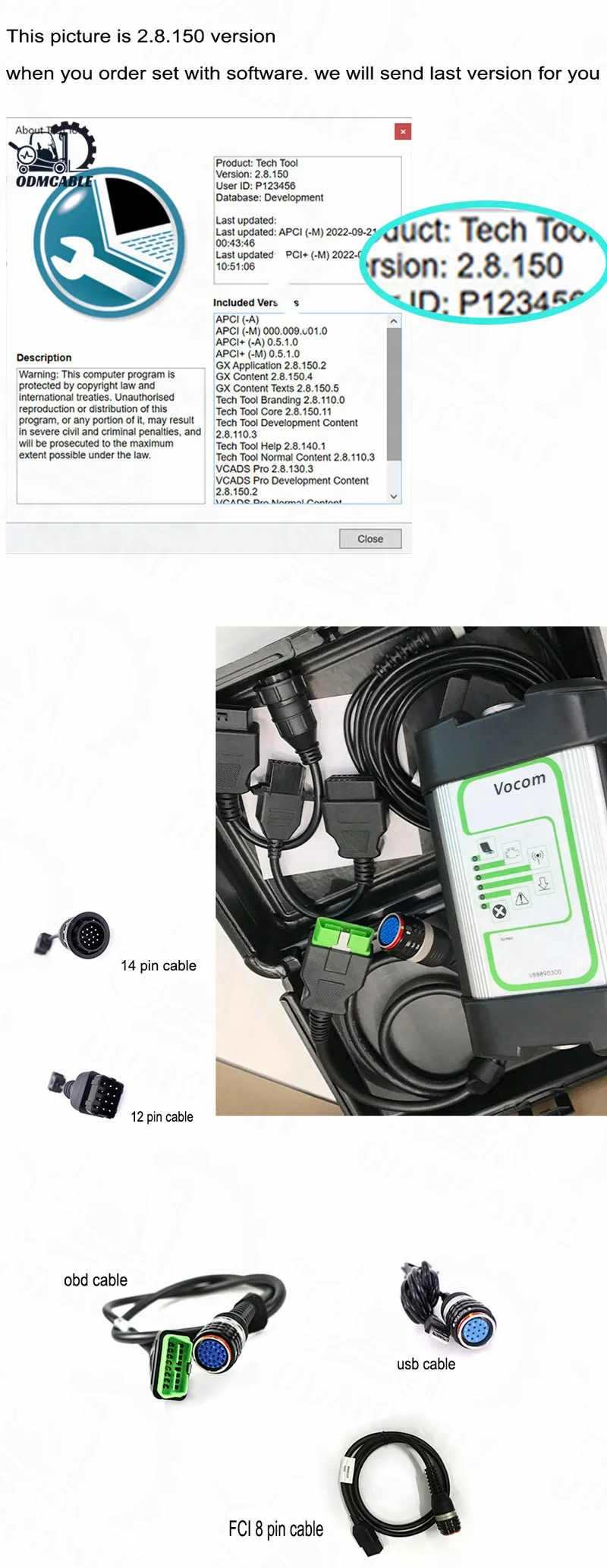 Vocom1 88890300 2.8.150 Truck Diagnostic UD For vocom Vocom Diagnostic Tool