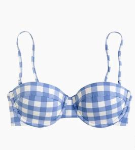 Quality underwire bikini top in oversized matte gingham wholesale