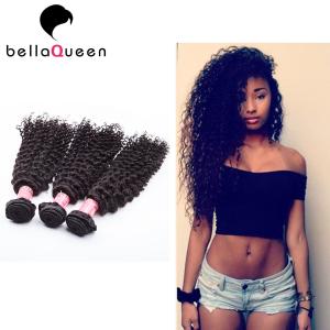 Quality 10&quot; - 30&quot; Indian Virgin Hair Natural Black Remy Hair Curly Wave Weaving wholesale