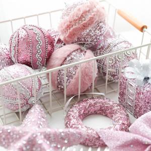 Quality Pink Foam Ball Christmas Tree Pendant Decoration wholesale