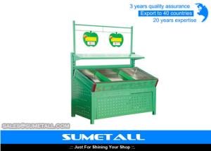 Quality Green Color Metal Display Shelving Units Display Stands For Fruit And Veg wholesale