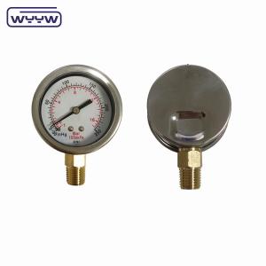 Quality -30inHg Vacuum Compound Gauge Oil Filling Bottom Connection 1/4&quot; Bsp 2&quot; Pressure Gauge wholesale