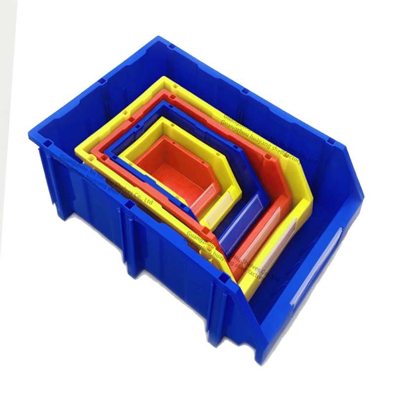 5Lbs 2kg Plastic Stacking Boxes Front Opening Storage Containers For Garage