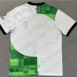 Jacquard Twill Soccer Fan Shirts Polyester Durable Green White Jersey