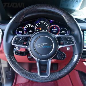 Quality Porsche Macan Cayenne Steering Wheel Black Smooth Leather Carbon Fiber wholesale