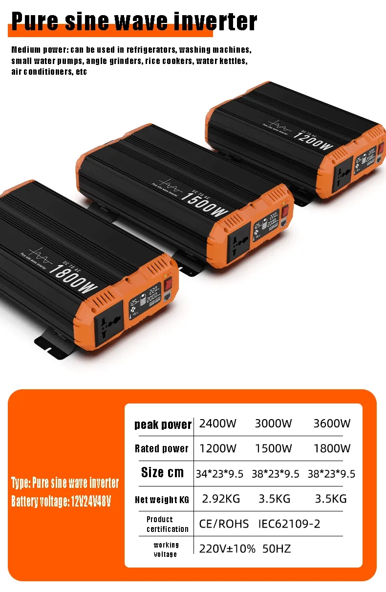 2Kva Pure Sine Wave Inverter 12V To 220V Pure Sine Wave Solar Inverter Pure Sine Wave Inverter Charger DC To 110V AC