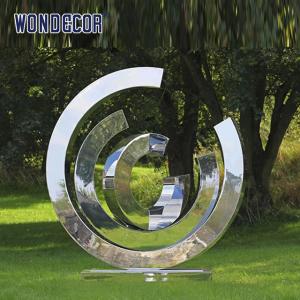 Quality Outdoor Garden Geometric Metal Art Circle Stainless Steel Sculpture wholesale