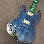 High quality LED light acrylic electric guitar, free shipping