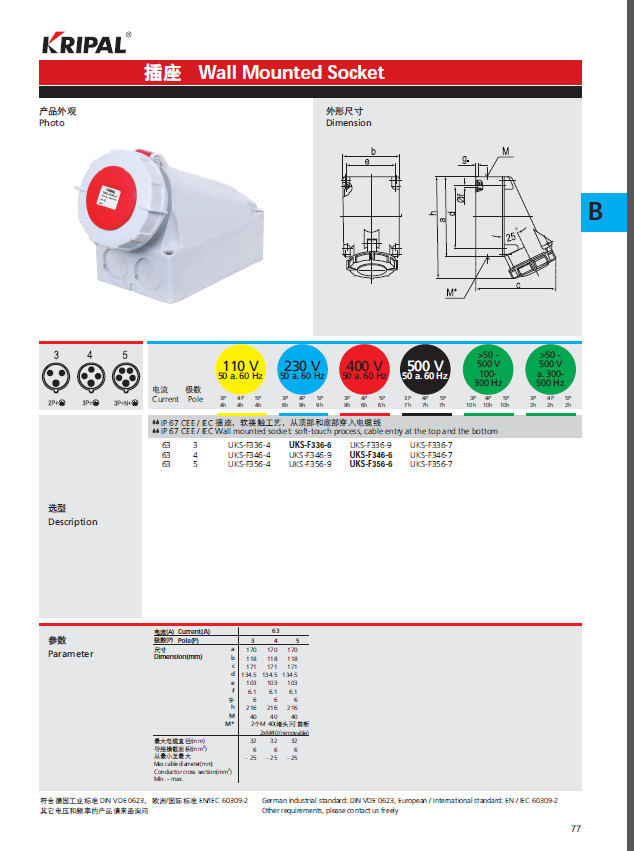 Male Female Nylon Pa6 Ip67 Industrial Plug Socket
