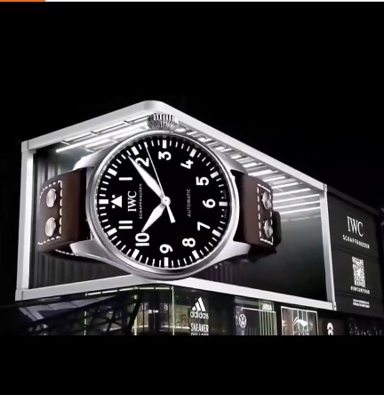 P7.81 3D Naked Eye Led Building Corner Advertising Video Wall Outdoor Screen 90 Degree Led Billboard