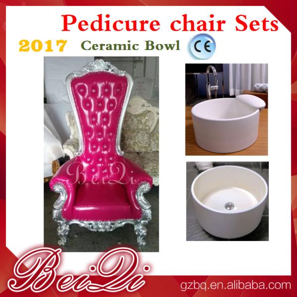 2017 hot sale king throne pedicure chair round pedicure bowl price, Pink spa