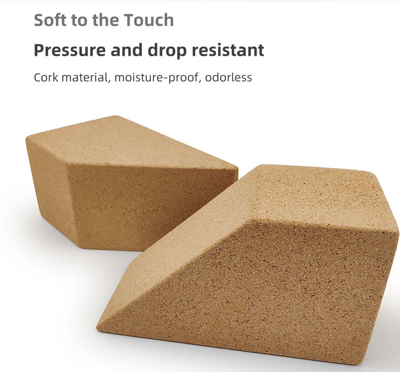 Trapezoid Yoga Cork Blocks Bricks Cork Stretching Exercise Support Practice