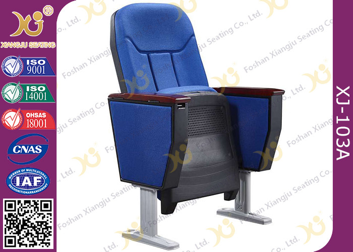 Back Fixed Type Writing Table Lecture Theatre Seating With Manipulate Tender Design Aluminum Alloy Legs