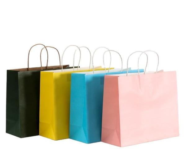 Eco Friendly Food Packaging Bags White Brown Kraft Gift Kraft Paper Shopping