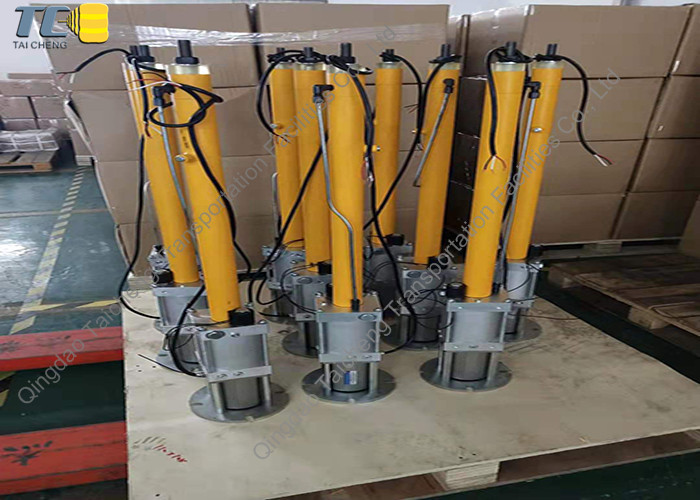 Hydraulic Main Gate Entrance Exit Bollards 360mm AC220V Electrostatic Spraying 3.5s Speed