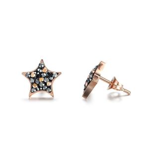 Quality RainSo Fashion Stainless Steel Rose Gold Star Shape Stud Earrings wholesale