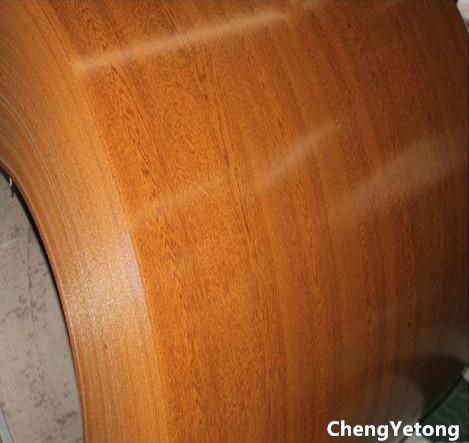 PET Film Covered Colored Stainless Steel Sheets Wood Grain For Security Door