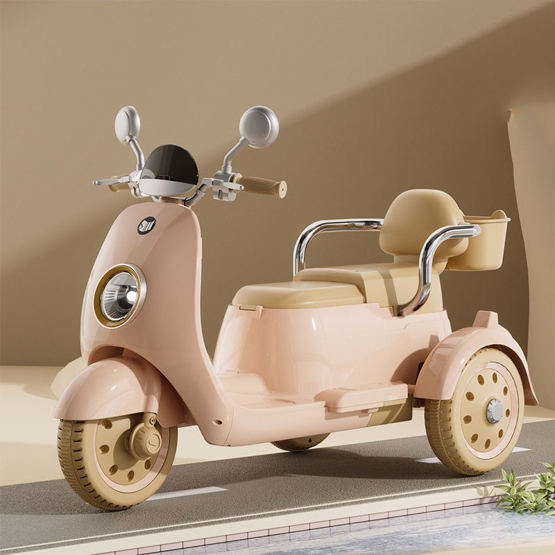 Plastic Children's Electric Motorcycles Charging Two Person Tricycles for Boys and Girls