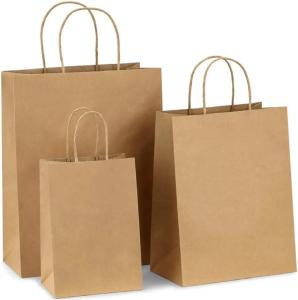 Quality Brown Kraft Packaging Bag Custom Size Accepted Kraft Paper Shopping Bag wholesale