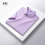 OEM Service Men's Long Sleeve Non-Iron Shirts with V-Neck and Printed Floral