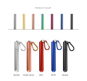 Quality FDA Approved Collapsible Stainless Steel Straws , Metal Bubble Tea Straws wholesale