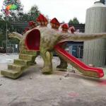Customized 6M Dinosaur Playground Equipment Fiberglass Stegosaurus Slide