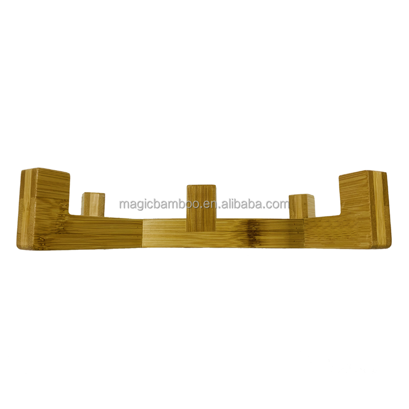 Sustainable Bamboo 2 In 1 Design Sturdy Anti-Rollover Pet Dog Bowl Holder for Your Living Room